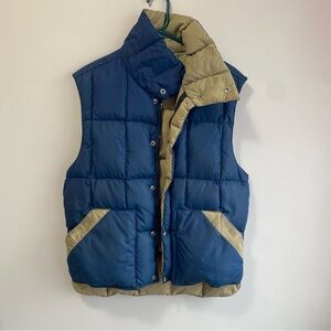 Blue and Tan Puffer Vest